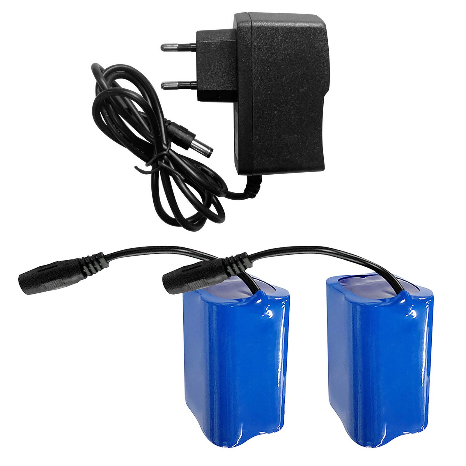 

2 шт. 12000 мАч литиевая аккумуляторная батарея с зарядным устройством для рыбацких лодок с приманкой EU Plug