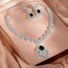 Necklace Set Teardrop American Diamond Zirconia Studded Stylish Jewellery Gift for Women & Girls