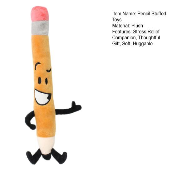 Pencil Stuffed Toys Plush Pillow Soft Cushion for Cute Home Sofa Decoration Stress Pencil Shape Relief Gift