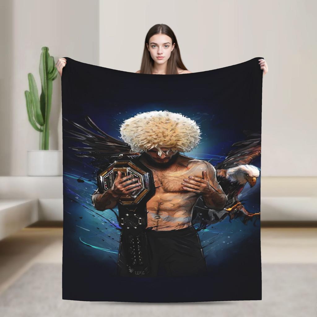 Khabib Nurmagomedov Blanket Quality Soft Throw Blanket Spring Picnic Bedroom Aesthetic Bedspread