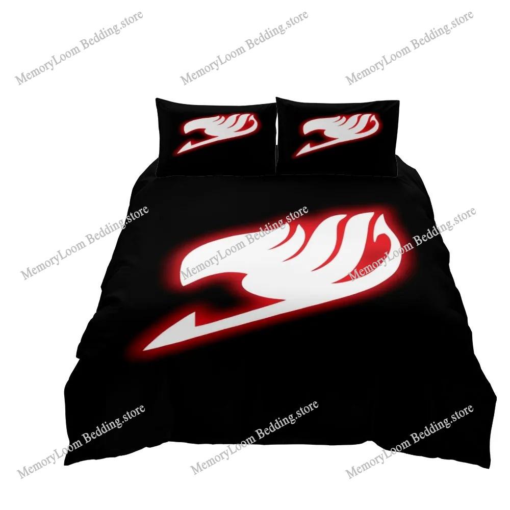Stampa 3D Anime Fairy Tail Logo Natsu Set Letto Ragazzi Ragazze Misura Singola Queen Copripiumino Federa Letto Bambini Adulti Tessili per la Casa