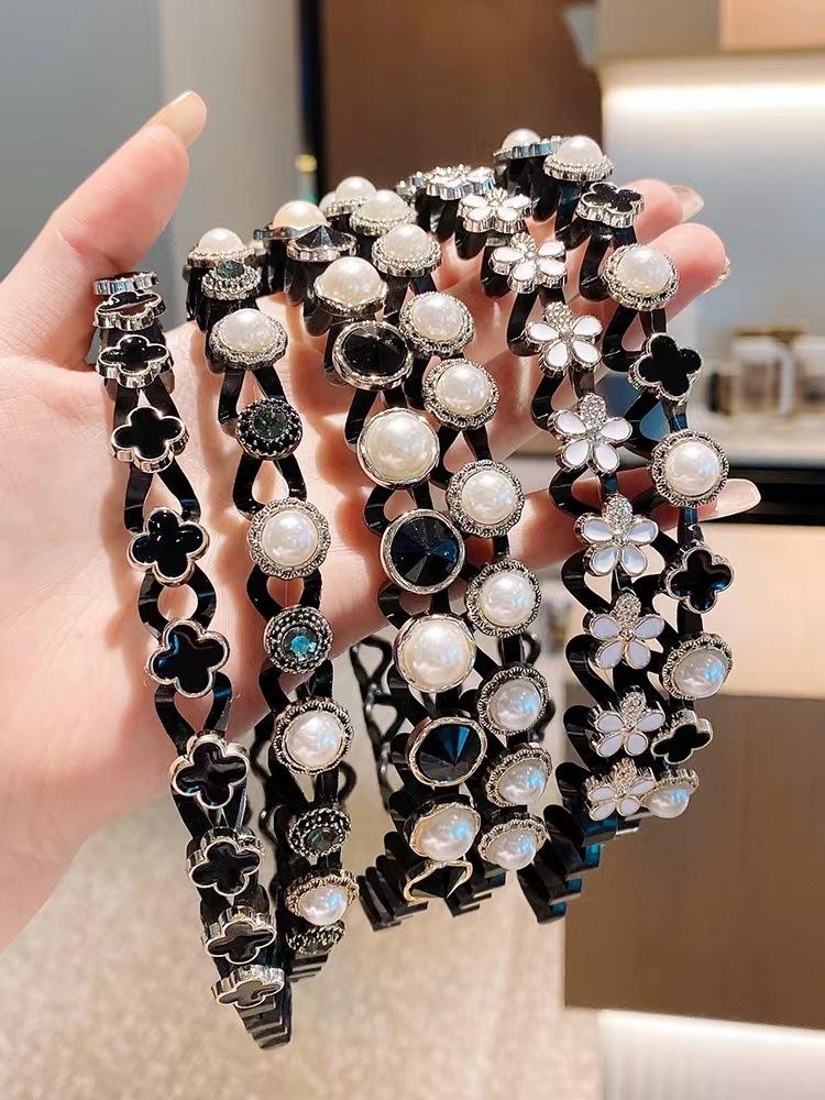 Broken Hair Organizer Lazy Person Hair Clip Broken Bangs Pearl Hairpin Wavy Headband Wash Face Fashion Trends