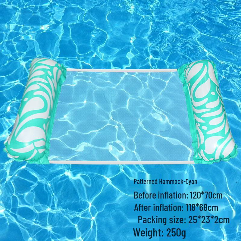 Foldable Striped Inflatable Pool Float Hammock Recliner