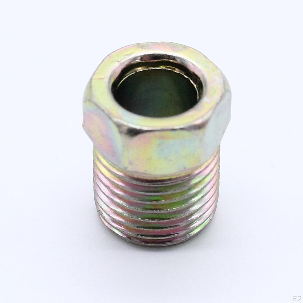 12x 1/4" Brake Line Fittings Brass Unions 7/16-24 Inverted Kit Adapter Auto Replacement