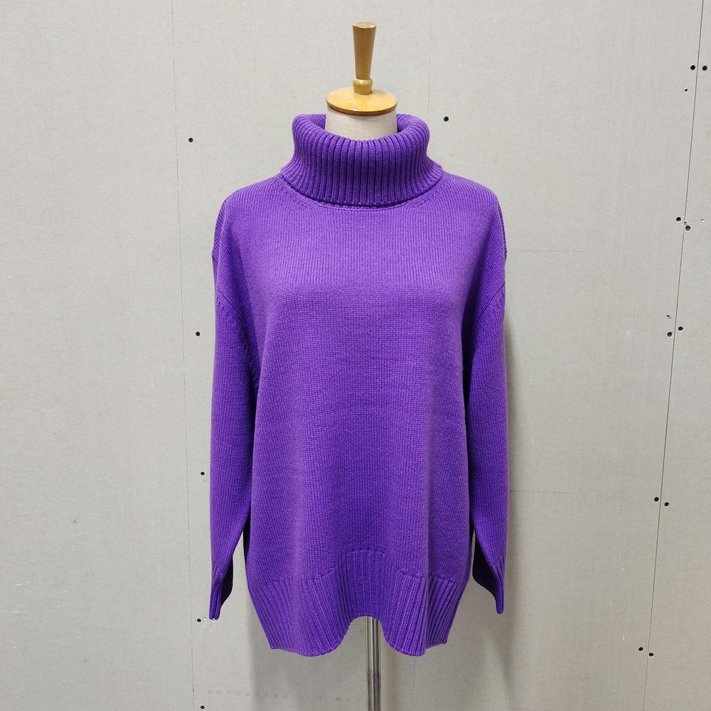 Women's Oversized Turtleneck Sweater Vintage Pullover Jumper Female Winter Thick Warm Knitted Sweater Soft for Women
