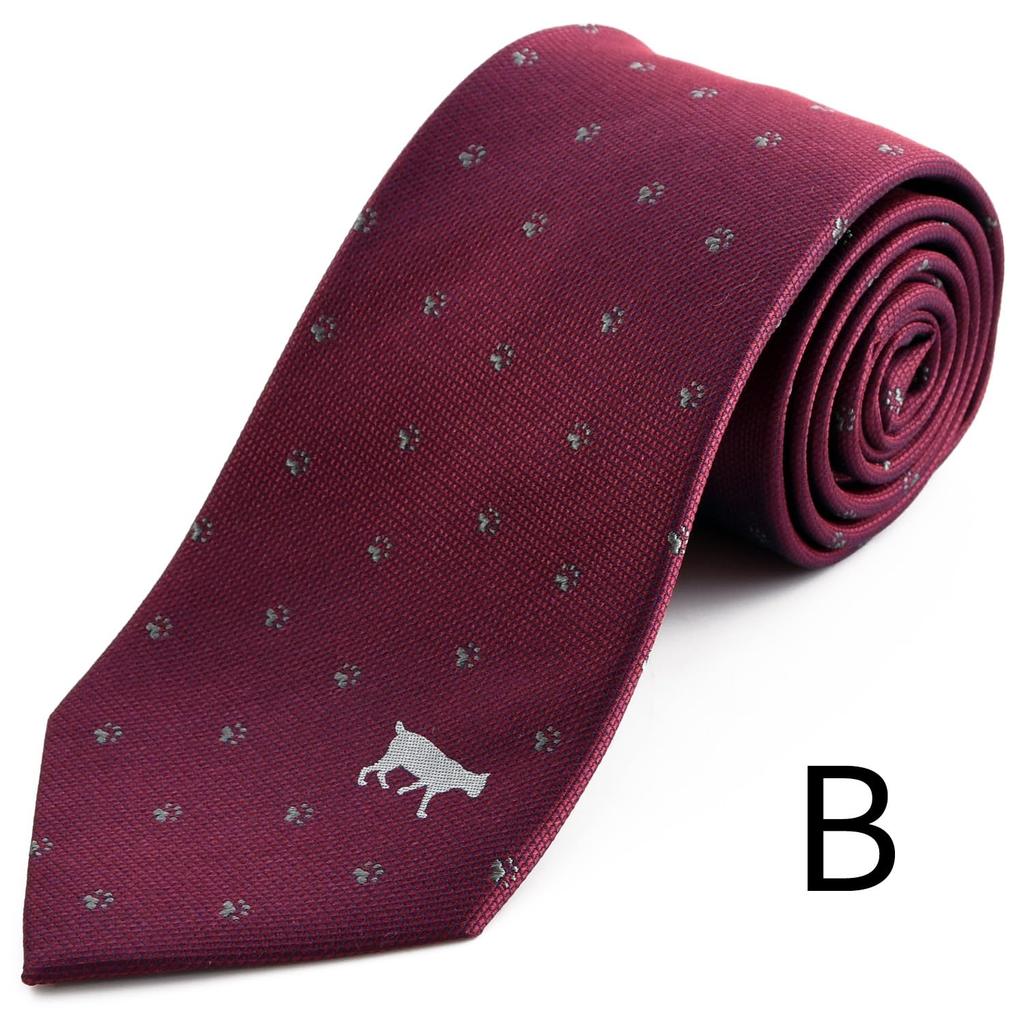 Animal Necktie with and Cat Silk Jacquard 4 Clear Box Included [Rachel] Cat, Dog, Print, All-Over Print, 100% Weave, Water-Repellent, Colors, (B