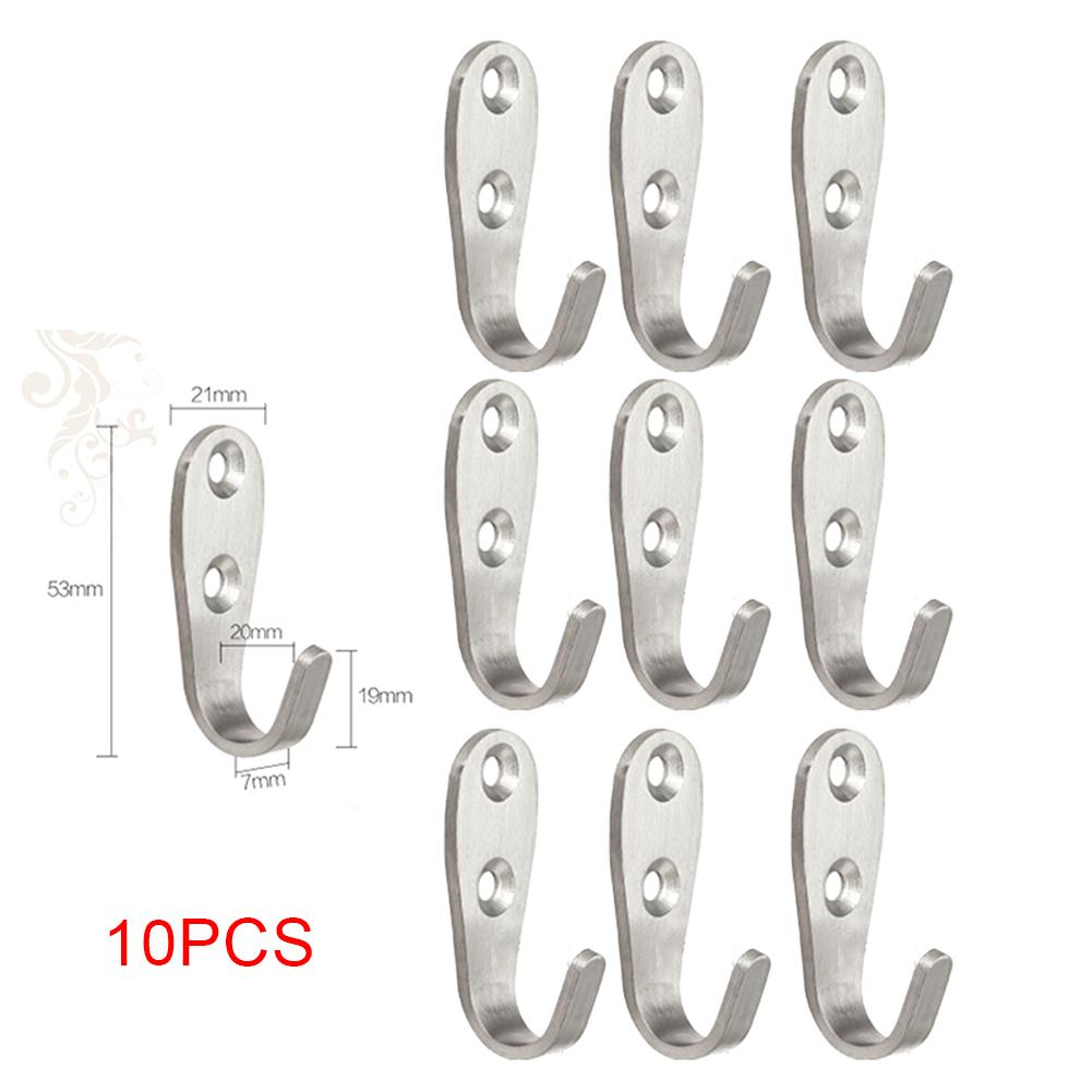 Home useful Hook Creative High quality Hot Rustproof Single hook Solid Stainless Steel Wall mounted 10PCS Coat