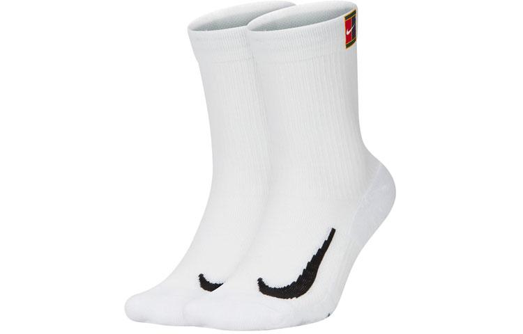 Nike Court Multiplier Cushioned Tennis Crew Socks 2 Pairs SK0118-100 XL