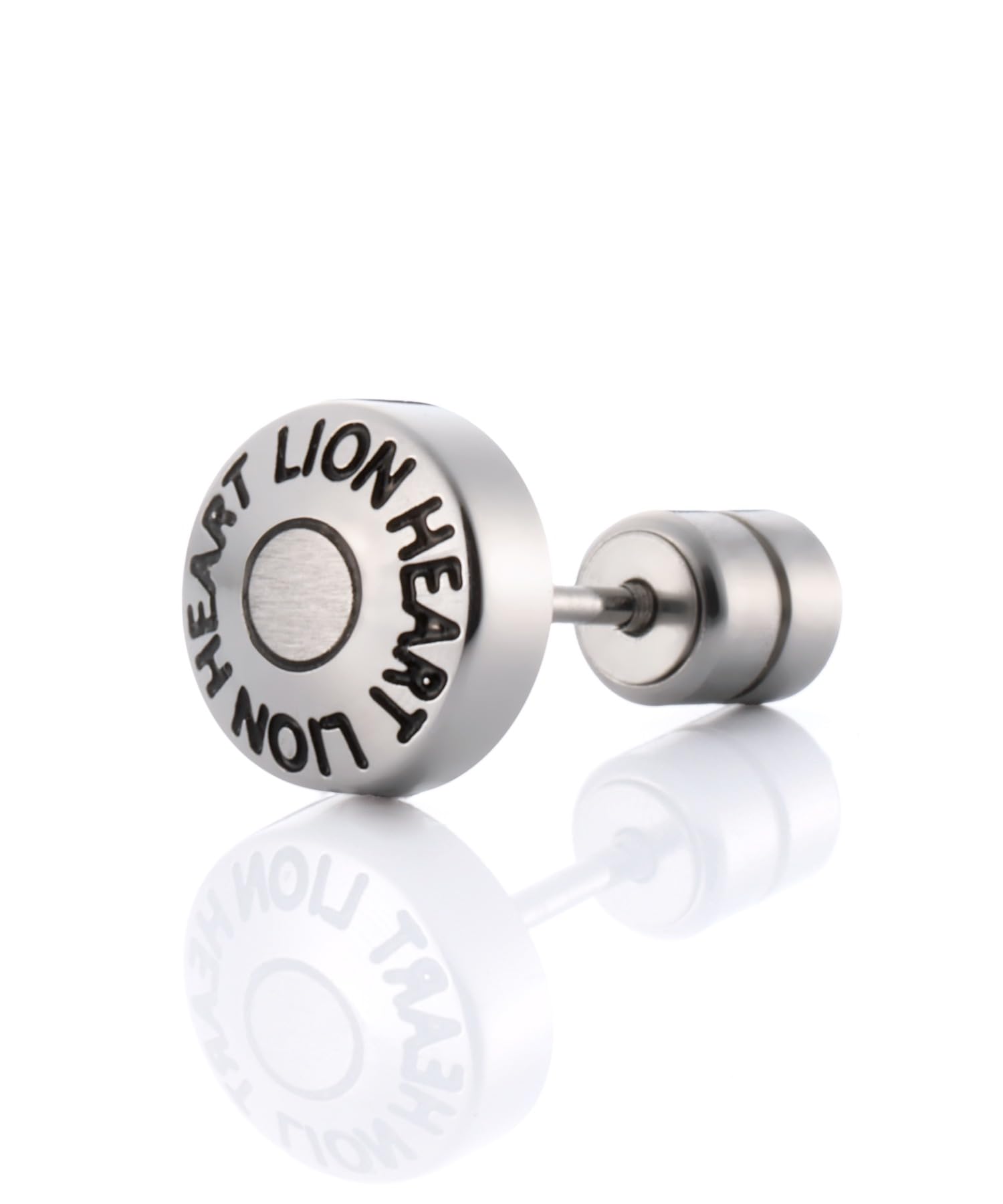 

Lion Heart Earrings (Single Ear) [Limited Edition] LH-1 Script Stud Earrings / Surgical Stainless Steel (Hypoallergenic)