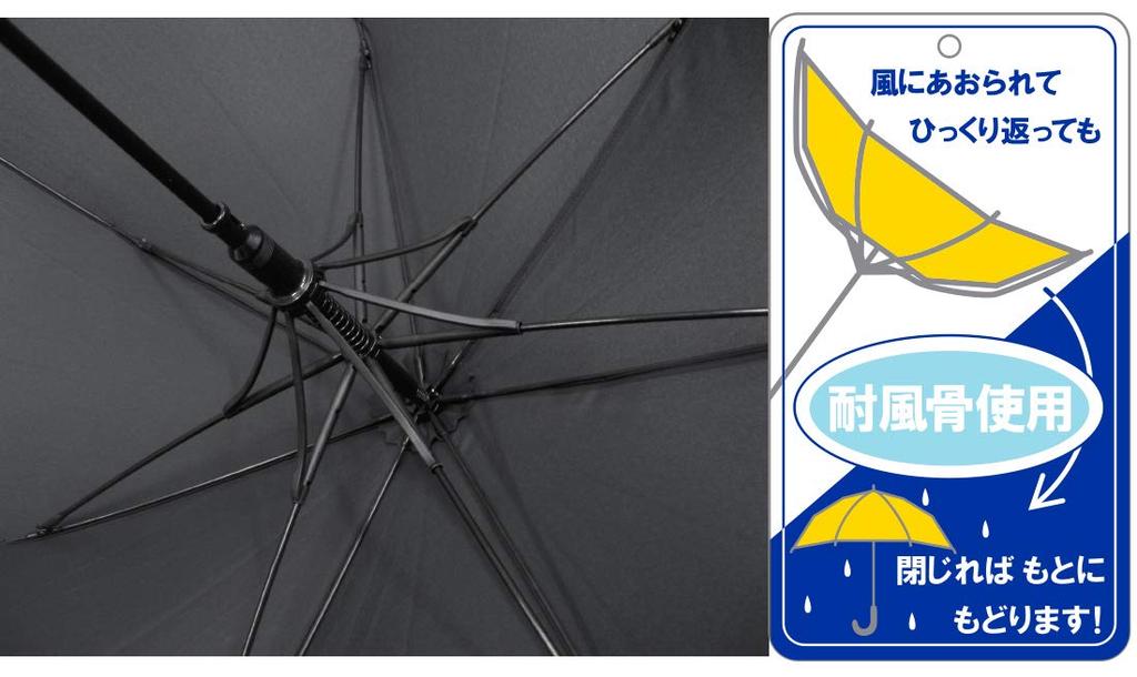 Okamoto Harajuku Store Rain Umbrella Jump Umbrella Remains in place even if flipped Ribs Umbrella Reflective Tape Recommended for Junior and Senior