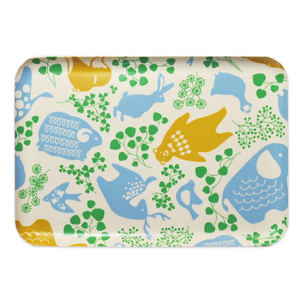 Tatsucraft SR Luncheon Tray, Large, 39cm, Web Original Model, Animal Design, Dishwasher and Microwave Safe, Stylish Nordic Style, Plastic,