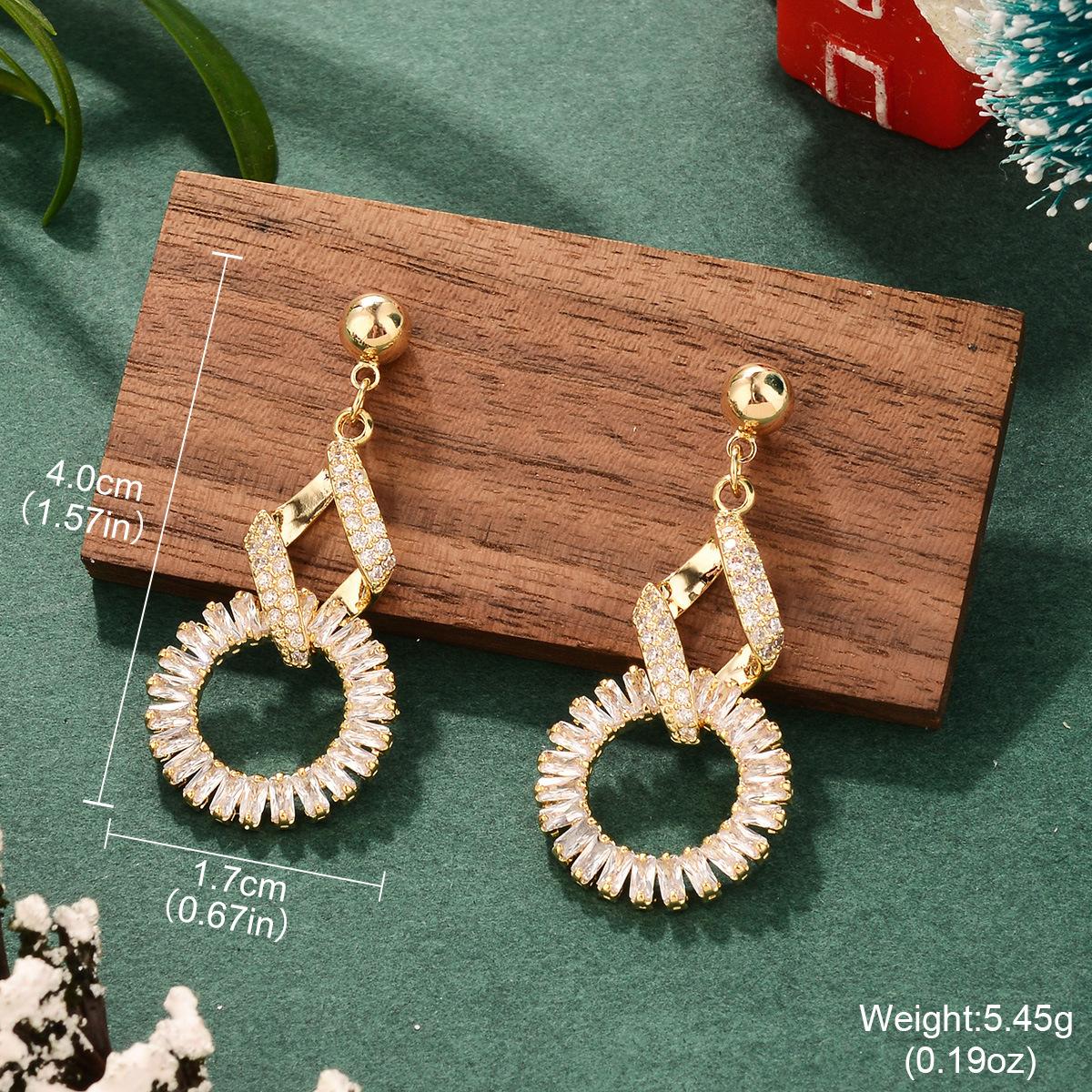 

Christmas autumn and winter simple bow love silver needle stud earrings women s fashion earrings high-end light luxury zirconium earrings