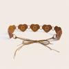 Retro Wide Heart Link Belt Fashion Accessory Waist Cincher Band For Jeans Dresses In Multiple Color