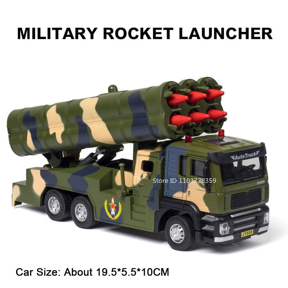 1:50 DF17 Raketový odpalovací vozidlo Hračka Modely Kovový Odlitek Mini Raketomet Zvuk Světlo Posuv vpřed Vojenské Auto Dárky pro Kluky