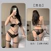 Sex Underwear Three-point Patent Leather Sexy Chain Two-piece Set Bra Underwear Neck Women SM Bundle