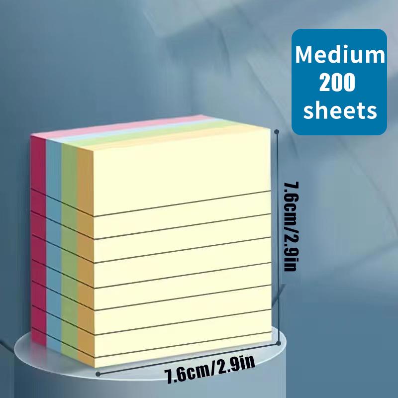 200sheets Line Sticky Notes 4 Colors Portable Student Note Marker Writing Sticky Notes Self-Adhesive Easy To Apply Notepad