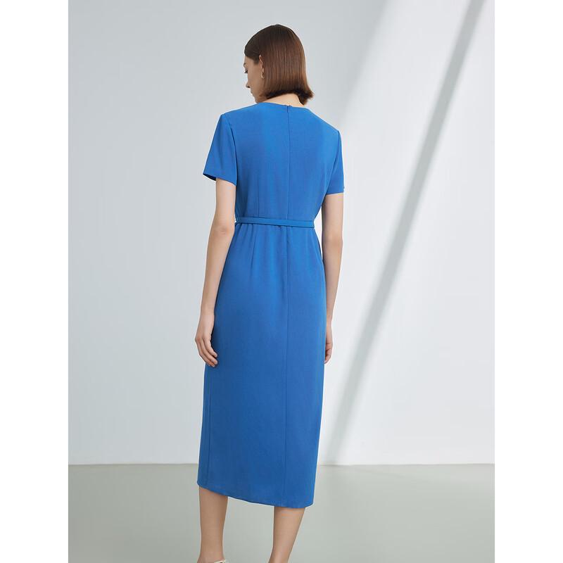 

Langzi Acetate French Style Waist-Cinching Midi Dress S