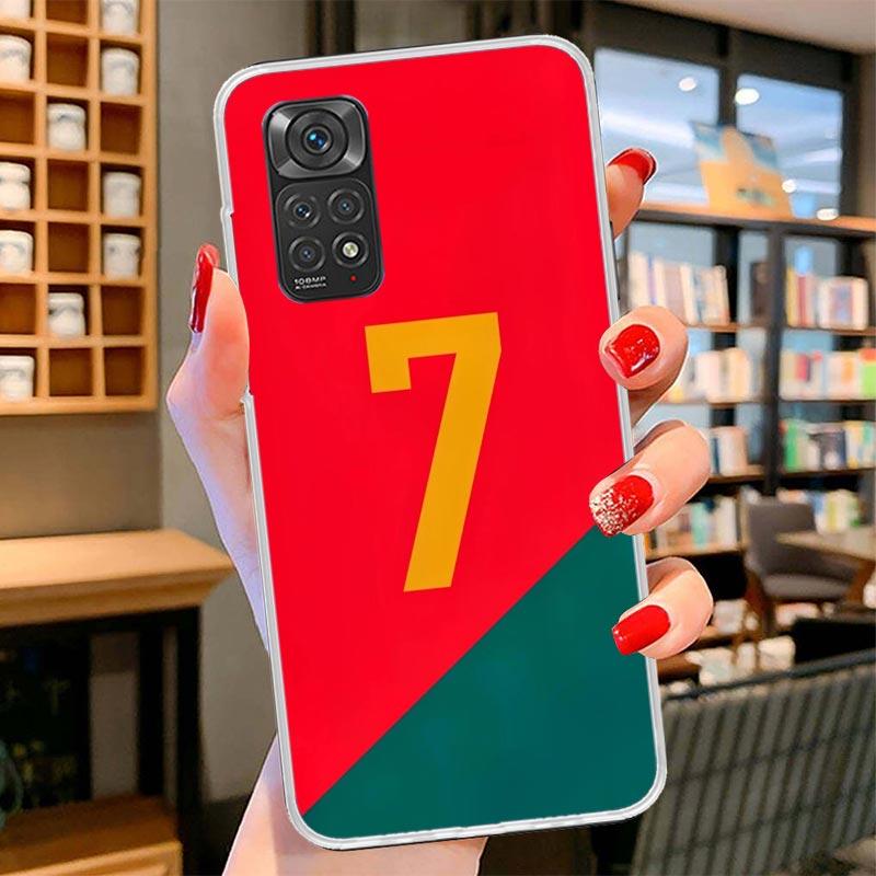 FootBall SuperStar Number C 7 10 Cover Phone Case For Xiaomi Redmi Note 15 14 13 12 11 10 Pro Plus 14S 12S 11S 11T 11E 10S Soft Note 14 Pro Plus