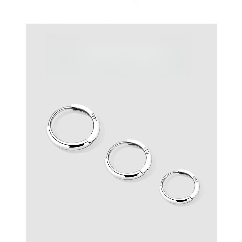 Cercle Uni, Boucles d'Oreilles Cercle, Boucles d'Oreilles Puces pour Femmes, Boucles d'Oreilles Premium