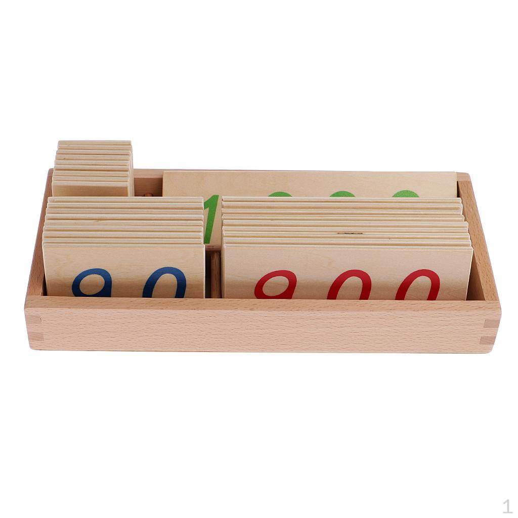 Montessori Mathematics Wooden Number Cards 1-3000 Math Early Learning
