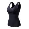Thermal Vest V-Neck Sleeveless Chest Pad Underwear Vest Seamless Velvet Lining Autumn Winter Warm Bottom Vest