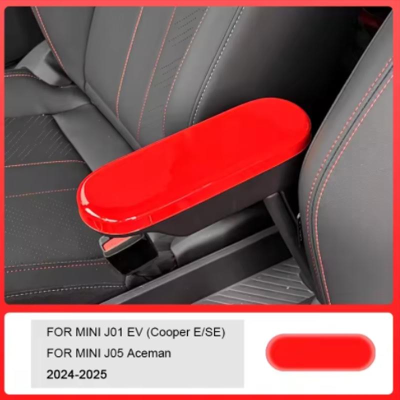 

Car Armrest Panel Cover Center Console Storage Box Cover Stickers For Mini Cooper J01 EV J05 Aceman 2024 2025 Car Accessories червоний