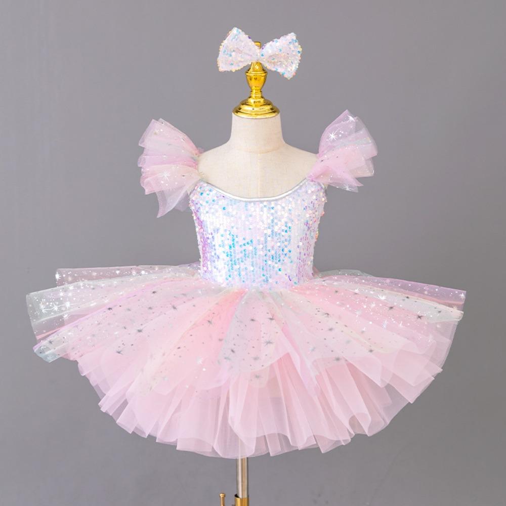 

Sequin Ballet Tutu Modern Performance Clothes Fashion Kids Ballet Dress Children 110CM рожевий