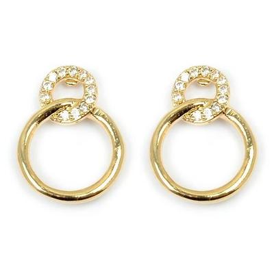 [M8977] - Vergoldete Ohrringe 'Sissi', Weißgold - 14x11 mm
