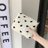 New Texture Love Canvas Single Shoulder Back Pericardium Large Capacity Makeup Bag Student Underarm Bag