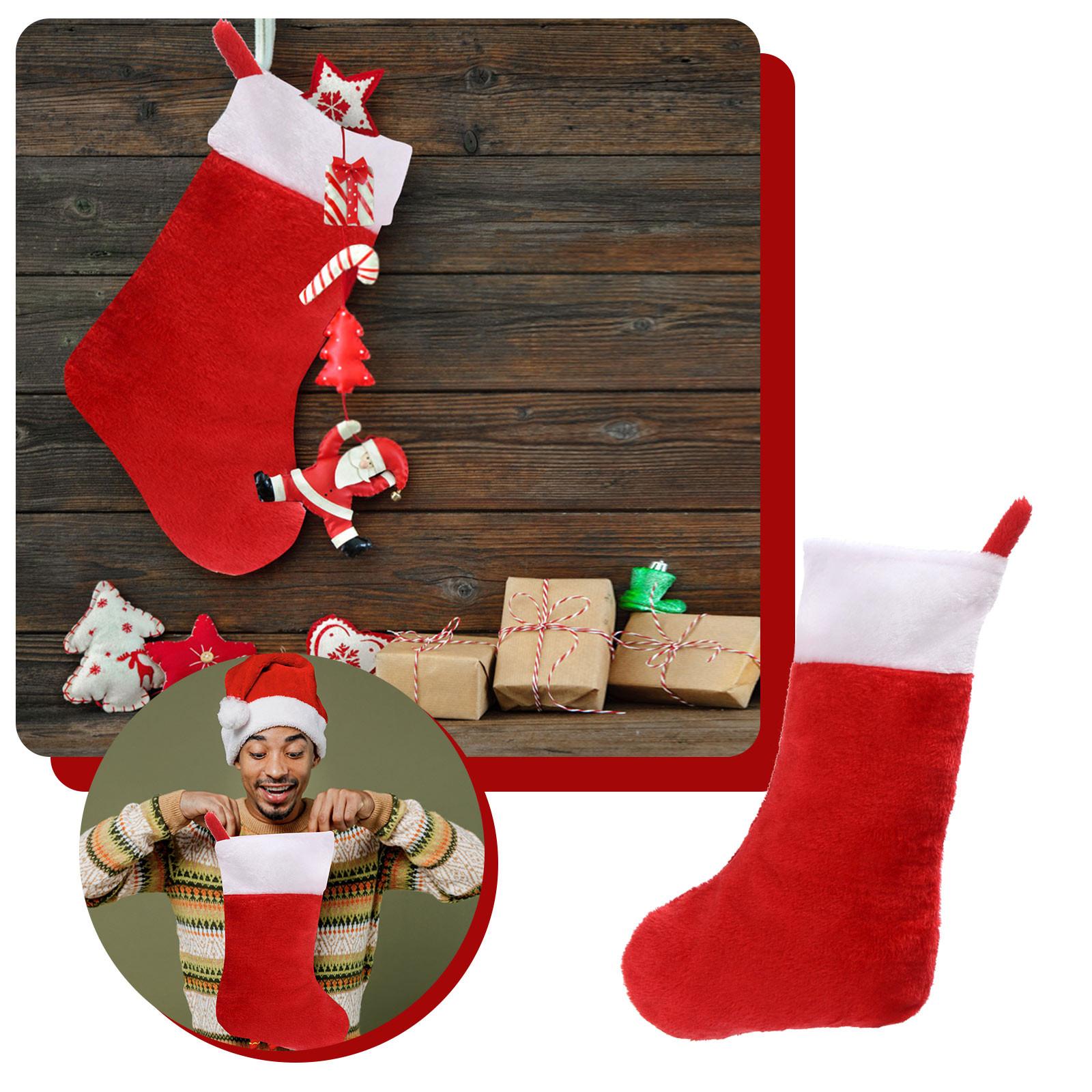 

Merry Christmas Socks Plush Tree Hanging Gift Candy Large Socks Decoration