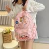 Schoolbag Korean version cute children's schoolbag new trendy texture large capacity backpack grid Japanese foreign style primary school bag