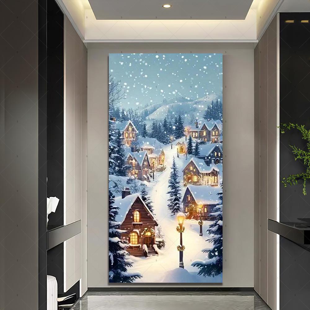 Copertura per Porta Scena Invernale con Neve Sfondo Fotografia Foresta Bianca Forniture Decorazioni Festa di Natale Interno Esterno
