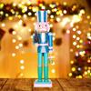 14.96 Inch Glitter Nutcracker Figurine, Christmas Collectible Statue for Office,