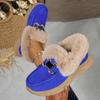Trade Winter Fleece - Lined Cotton Shoes with Metal Buttons - Plus - Size, Thick - Soled