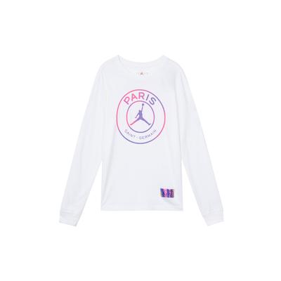 T-shirt casual sportiva a maniche lunghe girocollo Paris Saint-Germain Uomo Top Bianco CZ0794-100