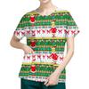 Women's Short Sleeved Patterned Pockets, Work Print Stand Up Collar, Single Breasted Protective Clothing, Cardigan Jacket, Top