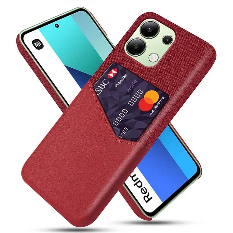 

For Xiaomi Redmi Note 13 4G Phone Case PU Leather PC Cover with Card Holder Slot