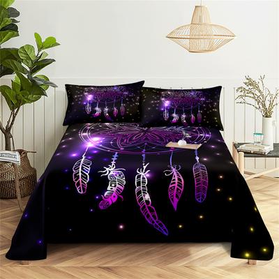 Dream Catcher Digital Printed Polyester Bed Sheet with Pillowcase Home Comfort Printed Bedding Set Bed Sheet Large Bed Sheet