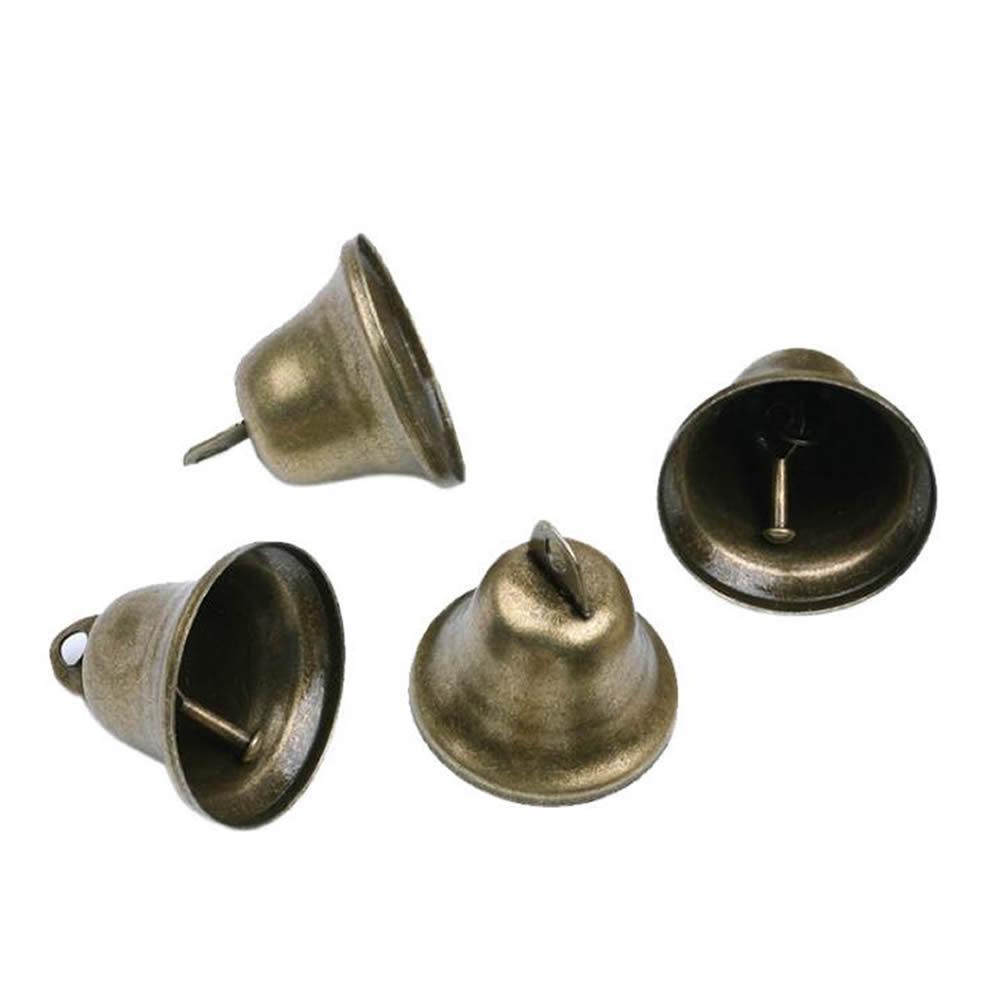 10pcs Vintage Bronze Jingle Bells Dog Potty Training Making Wind Chimes for Festival Party Making Wind Christmas Decoration 38mm