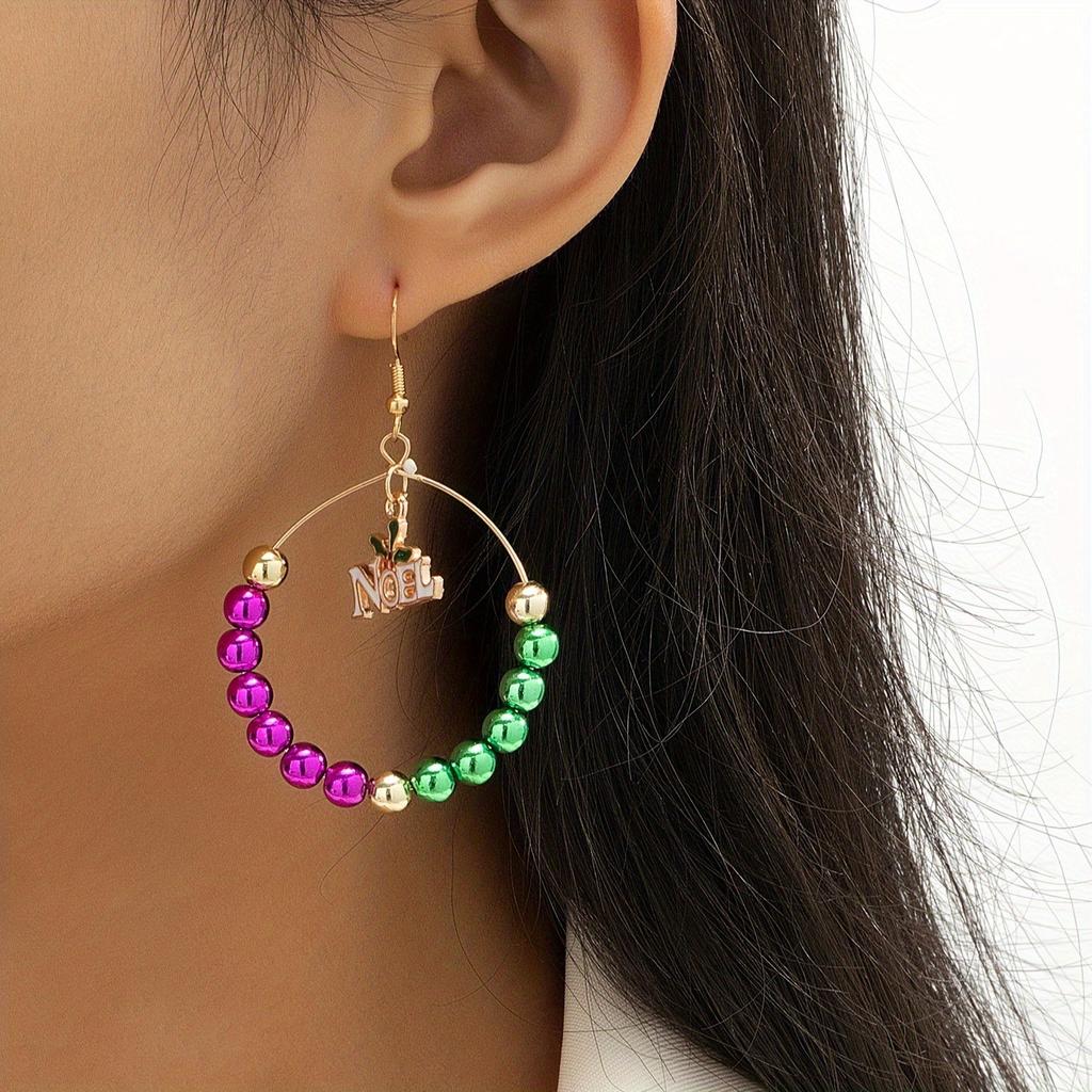 Cartoon christmas earrings creative dripping crystal santa bells gift earrings girl