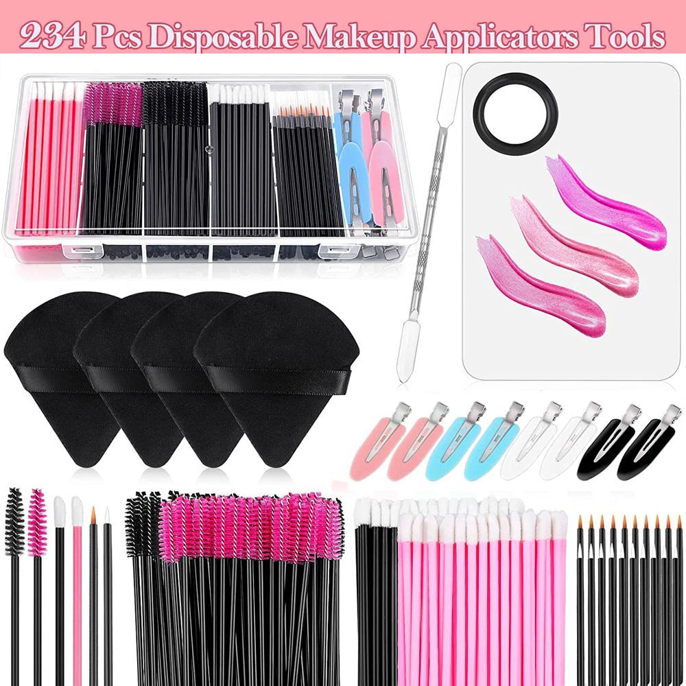 DisposableProfessionalMakeup BrushSet: Eyelash/Brow/Lip Brushes + Makeup Sponge Wedge | Portable Travel Kit, SanitaryHygie A-DH
