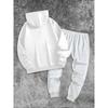 Classic Men's Casual Suit, Printed Drawstring Hoodie with Pockets and Drawstring Running Pants, a Must Have for Fashionable Men