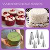 7 PCS Cake Decorating Tips, Round Hole Cake Piping Tips Set, Stainless Steel Vintage Piping Nozzles, Cake Frosting Tools Russian Pastry Icing