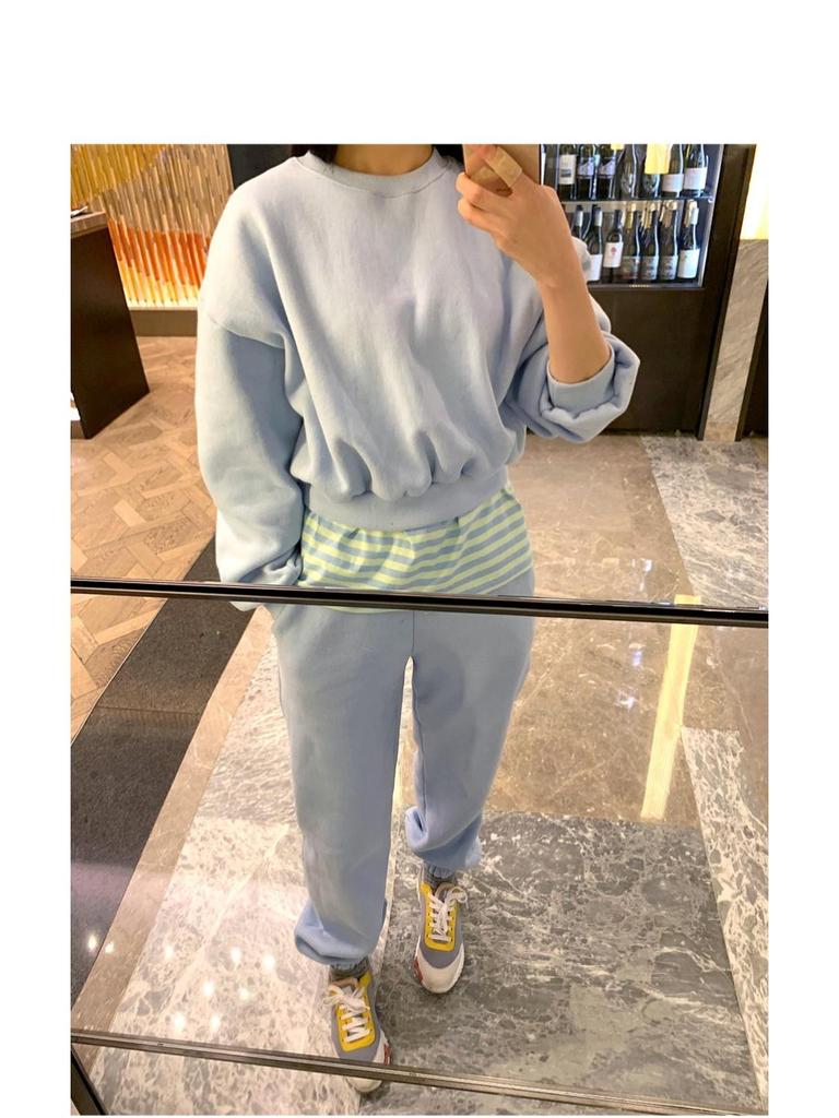 2025 Korean-Style Women’s Trendy Velvet Sweatshirt & Jogger Set – Comfy Casual Sportswear for Fall & Spring