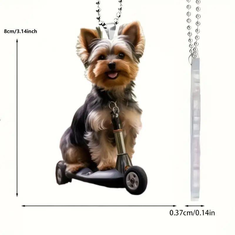 

Милая акриловая фигурка собаки на скейтборде, декоративная подвеска для автомобиля для привлекательного декора