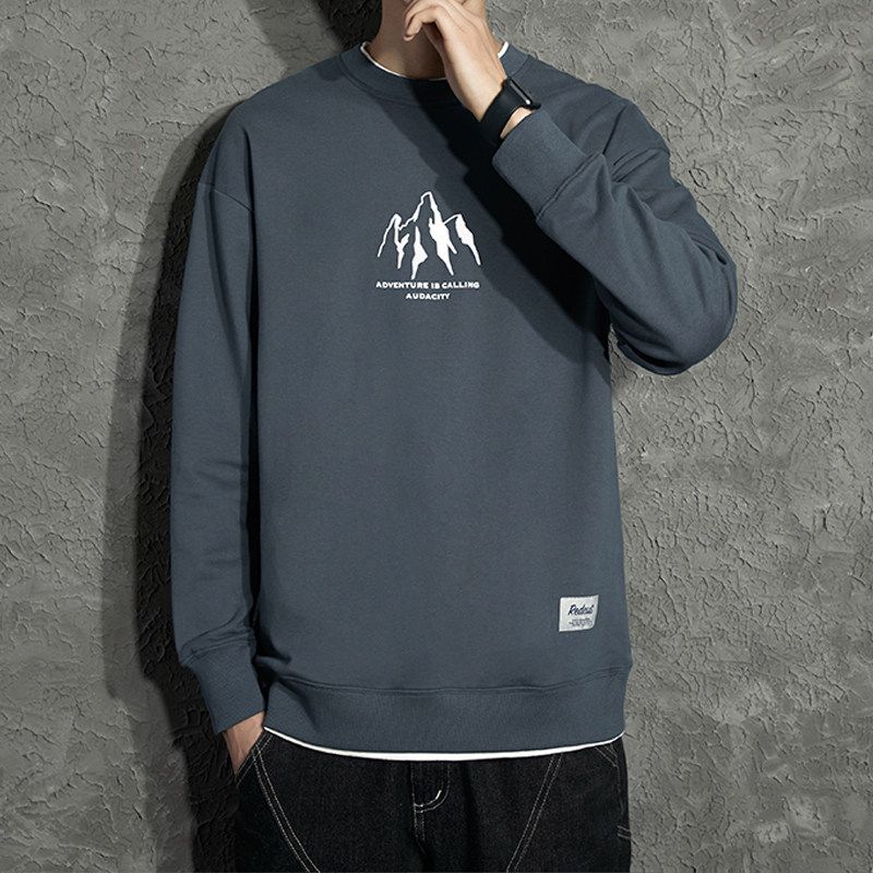 Wassup Fashion Brand Cartoon Smiley Face Fleece-lined round Neck Hoodie Boys Spring, Autumn and Winter All-Matching Couple Pullover Top Heavy