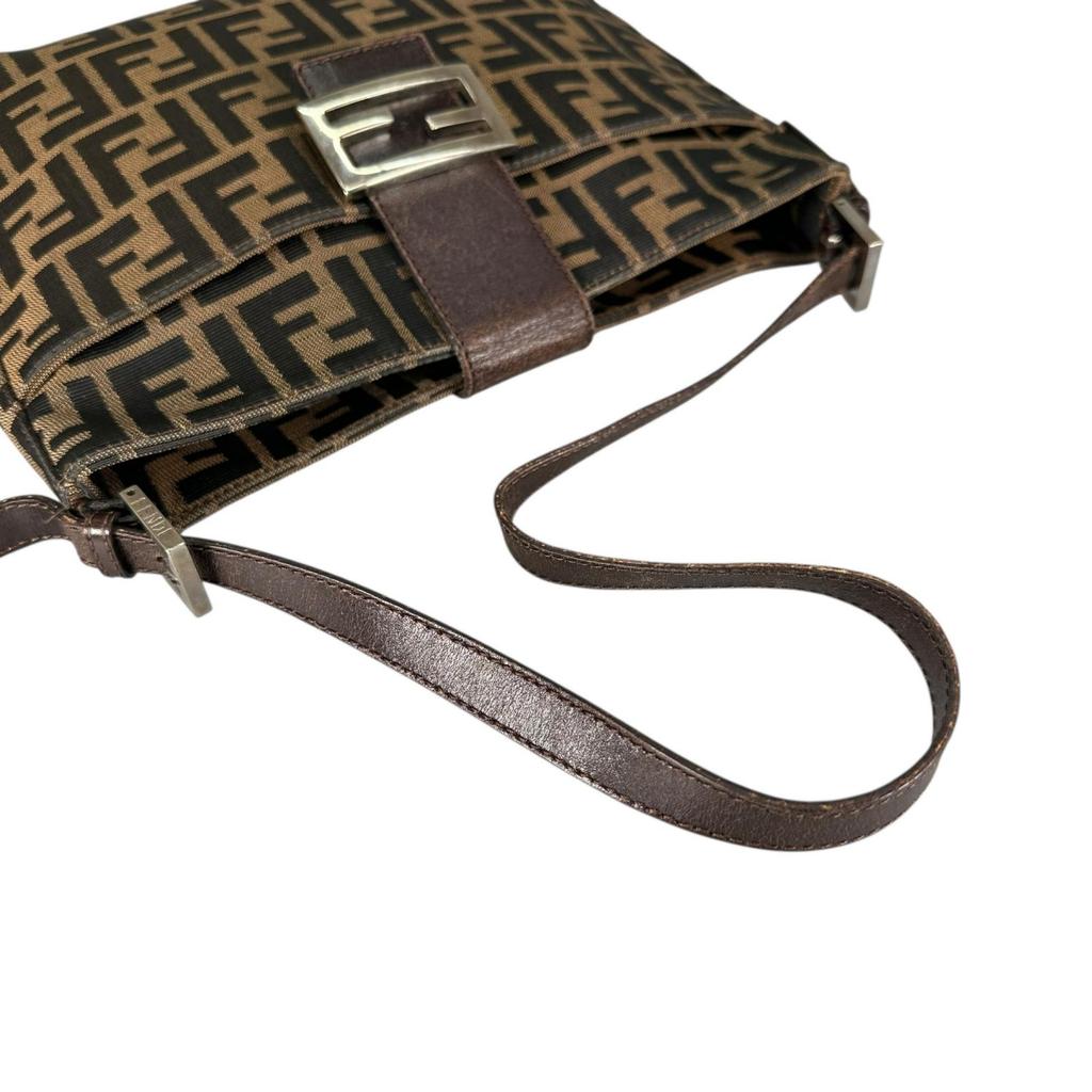 FENDI Zucca Pattern Shoulder Bag Brown Women used