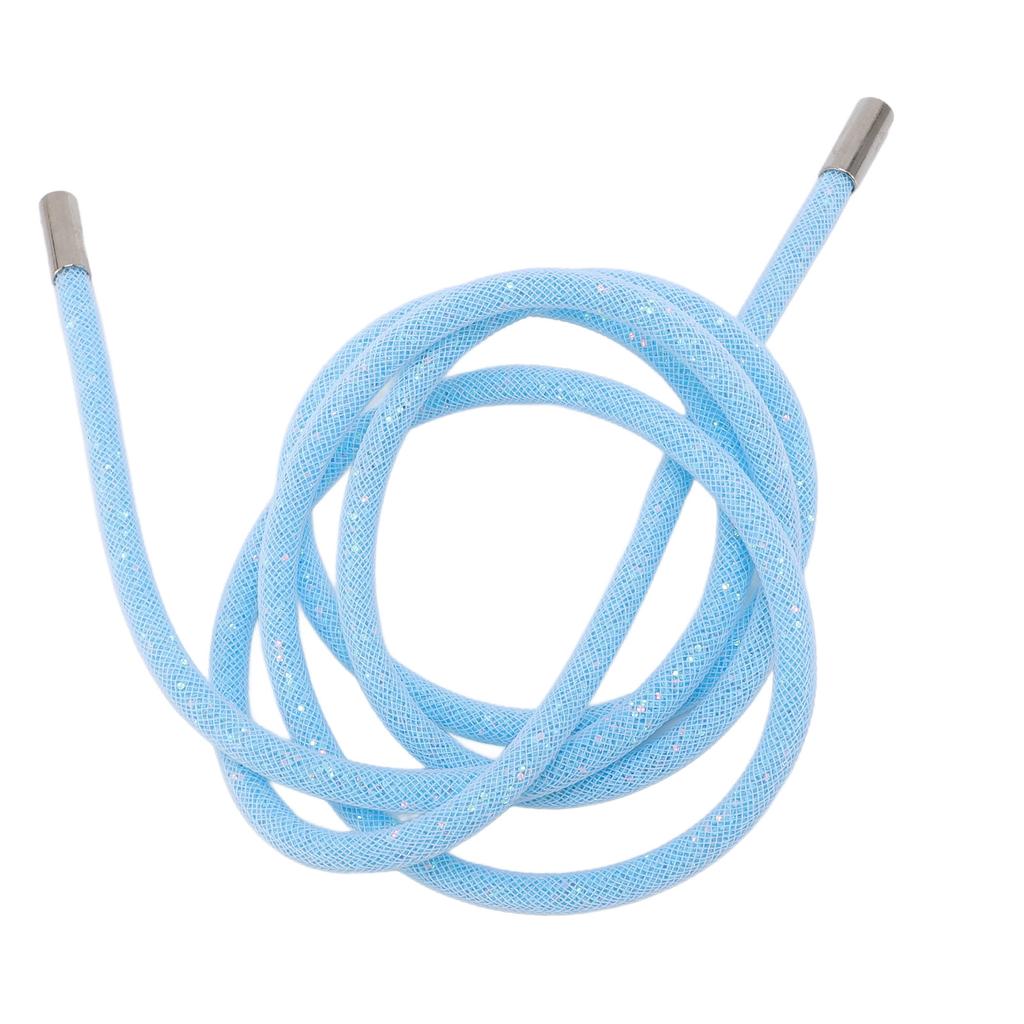 Glitter Drawstring Cord White Mesh Shiny Sequin Round String for Hoodie Clothing Shoe Sweatpants 138cm