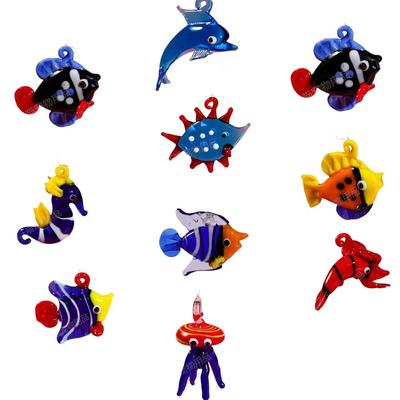 Glass Aquarium Decor Fish Tank Ornament Clownfish Ocean Mini Figurine Pendant Jellyfish Cute Floating Marine Animal