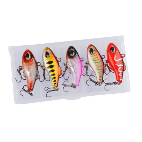 5Pcs Fishing Lures Hard Baits with Treble Hooks Realistic Looking Natural Swimming Posture Mini Size Portable Artificial Lures